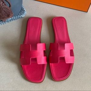 hermes slippers pink